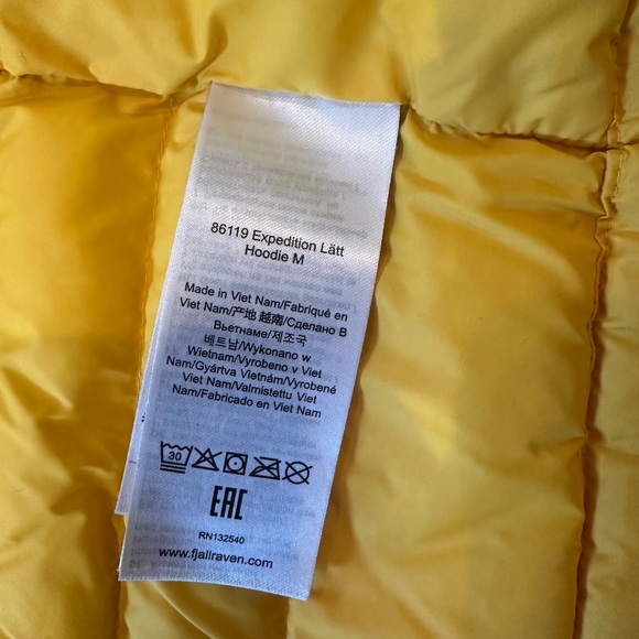 Fjallraven yellow expedition puffer jacket - Picture 4 of 7